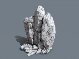 collapsed rocks under the snow 3D Model