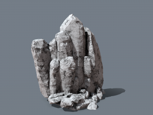 collapsed rocks under the snow Model 3D