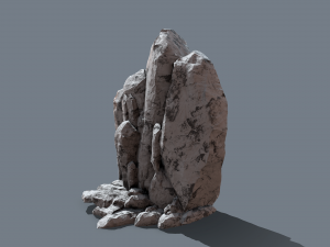 collapsed rocks under the snow Model 3D