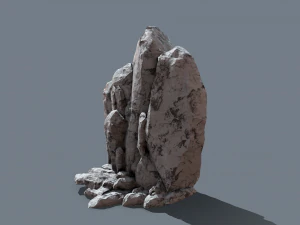collapsed rocks under the snow 3D Model