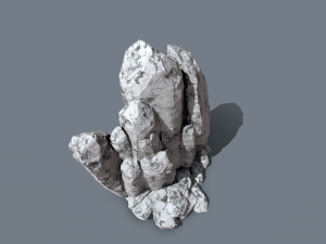 collapsed rocks under the snow Model 3D
