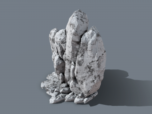 collapsed rocks under the snow Model 3D