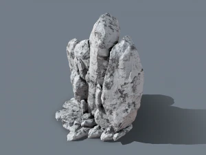collapsed rocks under the snow 3D Model