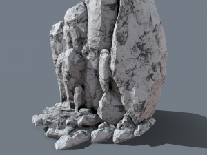 collapsed rocks under the snow Model 3D