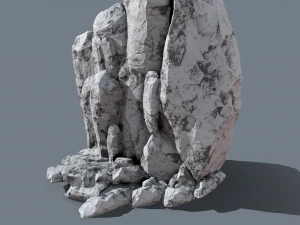 collapsed rocks under the snow 3D Model