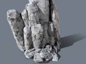 collapsed rocks under the snow Model 3D