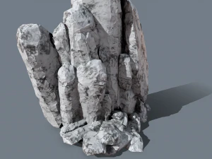 collapsed rocks under the snow 3D Model