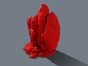 collapsed rocks under the snow Model 3D