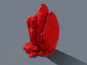 collapsed rocks under the snow 3D Model