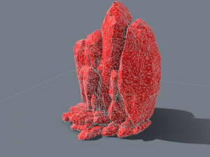 collapsed rocks under the snow Model 3D