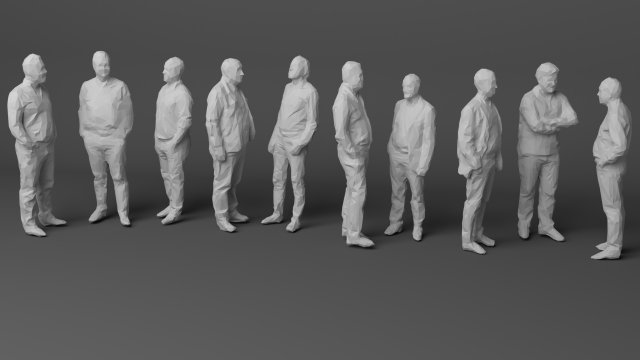 10 low poly people pack vol 4 3D Модель .c4d .max .obj .3ds .fbx .stl .blend 