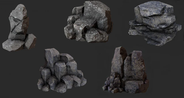 rock pack 3D Model .c4d .max .obj .3ds .fbx .stl .blend 