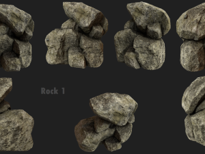 cliff rock collection 3D 模型