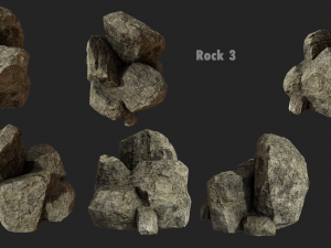 cliff rock collection 3D 模型