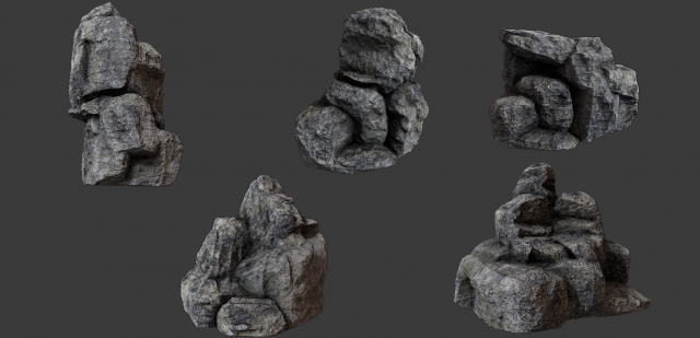 cliff rock collection 3D Model .c4d .max .obj .3ds .fbx .stl .blend 