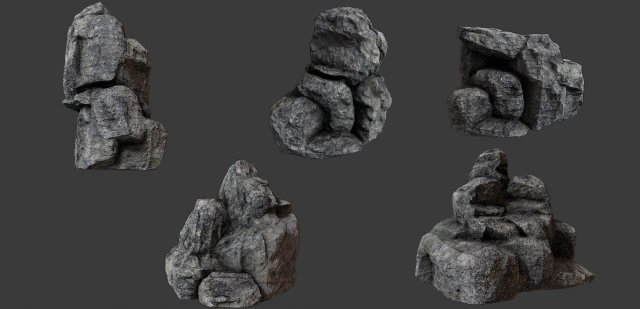 cliff rock collection 3D Model .c4d .max .obj .3ds .fbx .stl .blend 