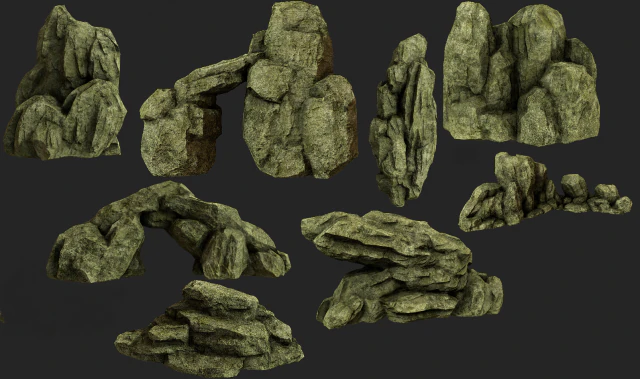 cliff rock collection 3D Model .c4d .max .obj .3ds .fbx .stl .blend