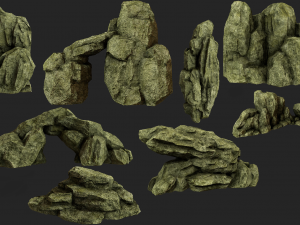 cliff rock collection 3D Model