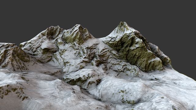 mountain under snow 3D Model .c4d .max .obj .3ds .fbx .stl .blend 
