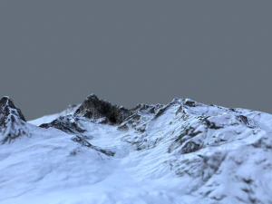 гора під снігом 3D Модель