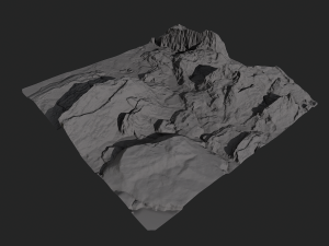 mossy rock terrain 3D Model