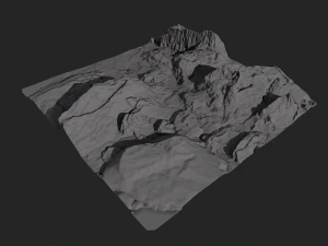 mossy rock terrain 3D Model