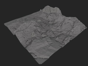 mossy rock terrain 3D Model