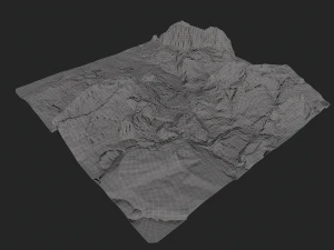 mossy rock terrain 3D Model