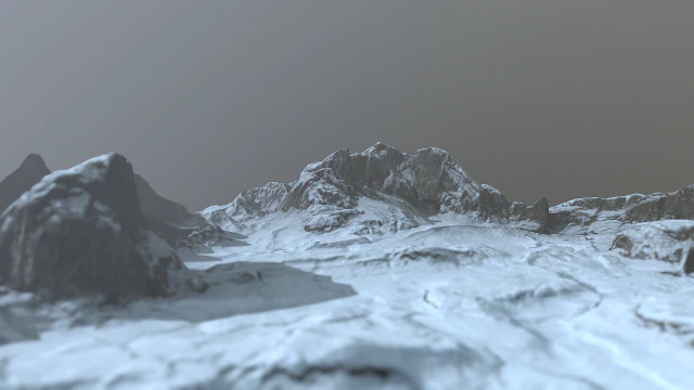 rock terrain under the snow 3D Model .c4d .max .obj .3ds .fbx .stl .blend