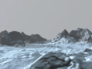 rock terrain under the snow 3D Model