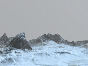 rock terrain under the snow 3D Model