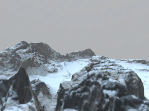 rock terrain under the snow 3D Model