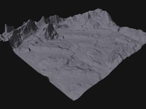 rock terrain under the snow 3D Model