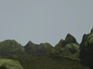 mossy rock terrain 3D Model