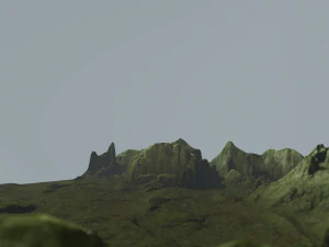 mossy rock terrain 3D Model