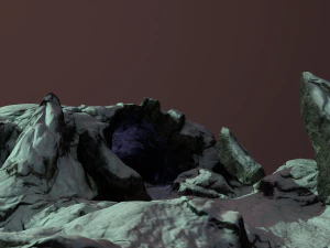 вхід у печеру зі снігом 3D Модель