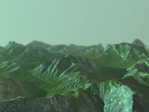 rock terrain with grass 3D Model
