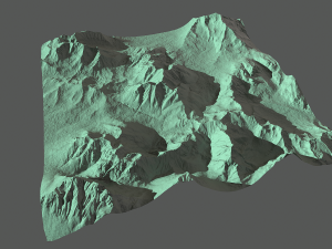 rock terrain with grass Modelo 3D