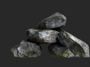 mossy rocks Model 3D