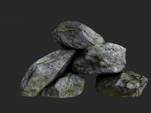 mossy rocks Model 3D