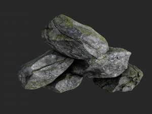 mossy rocks Model 3D