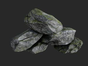mossy rocks 3D Model