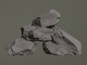 mossy rocks Model 3D