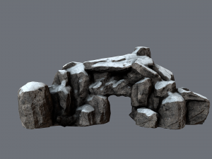 rock under the snow 2 3D Model