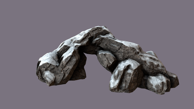rock under the snow 2 3D 모델 .c4d .max .obj .3ds .fbx .stl .blend