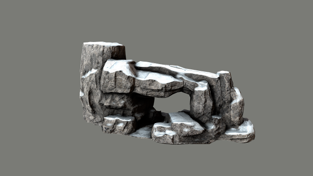 rock under the snow 3 3D Model .c4d .max .obj .3ds .fbx .stl .blend