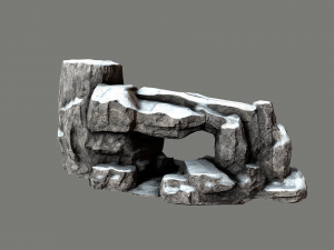 rock under the snow 3 3D Model