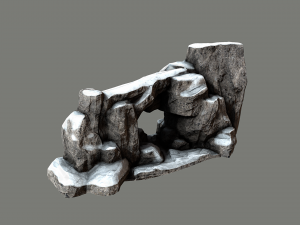 rock under the snow 3 3D Model