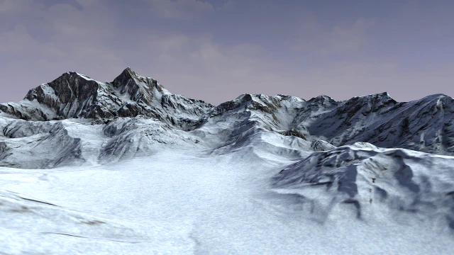 snow mountain terrain 3D Model .c4d .max .obj .3ds .fbx .stl .blend