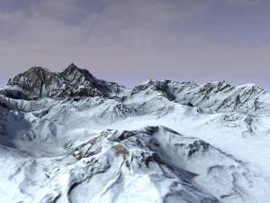 snow mountain terrain 3D Model